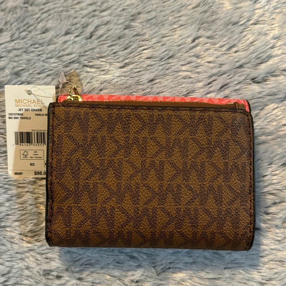 NWT Michael Michael Kors Jet Set Charm Dahlia Multi Trifold Wallet - Picture 2 of 10